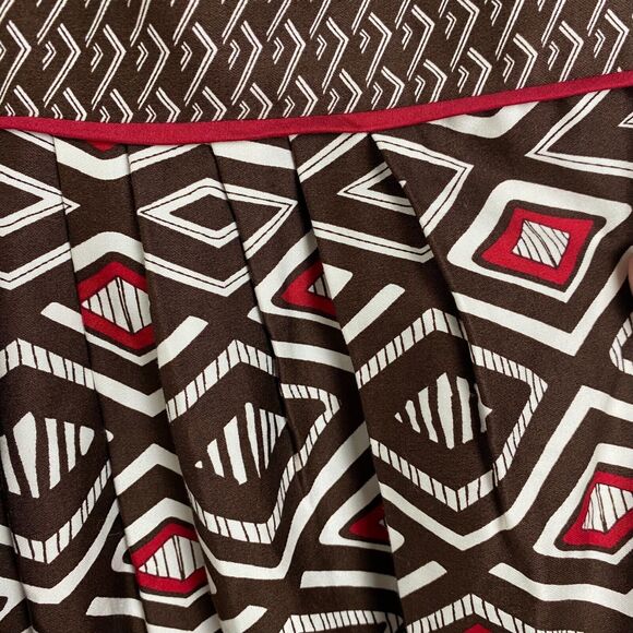 A.N.A. A New Approach 16 Multi Geometric Midi Dress Spaghetti Strap Side Zip - Picture 4 of 12